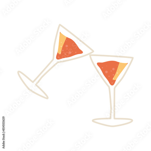 Champagne toast icon flat Drink party Beer friend isolated
