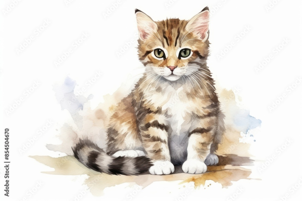 Fototapeta premium Illustration of cat art animal kitten.