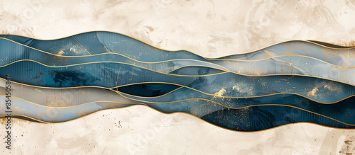 Wallpaper Mural beige and blue abstract luxury texture background with golden line Torontodigital.ca