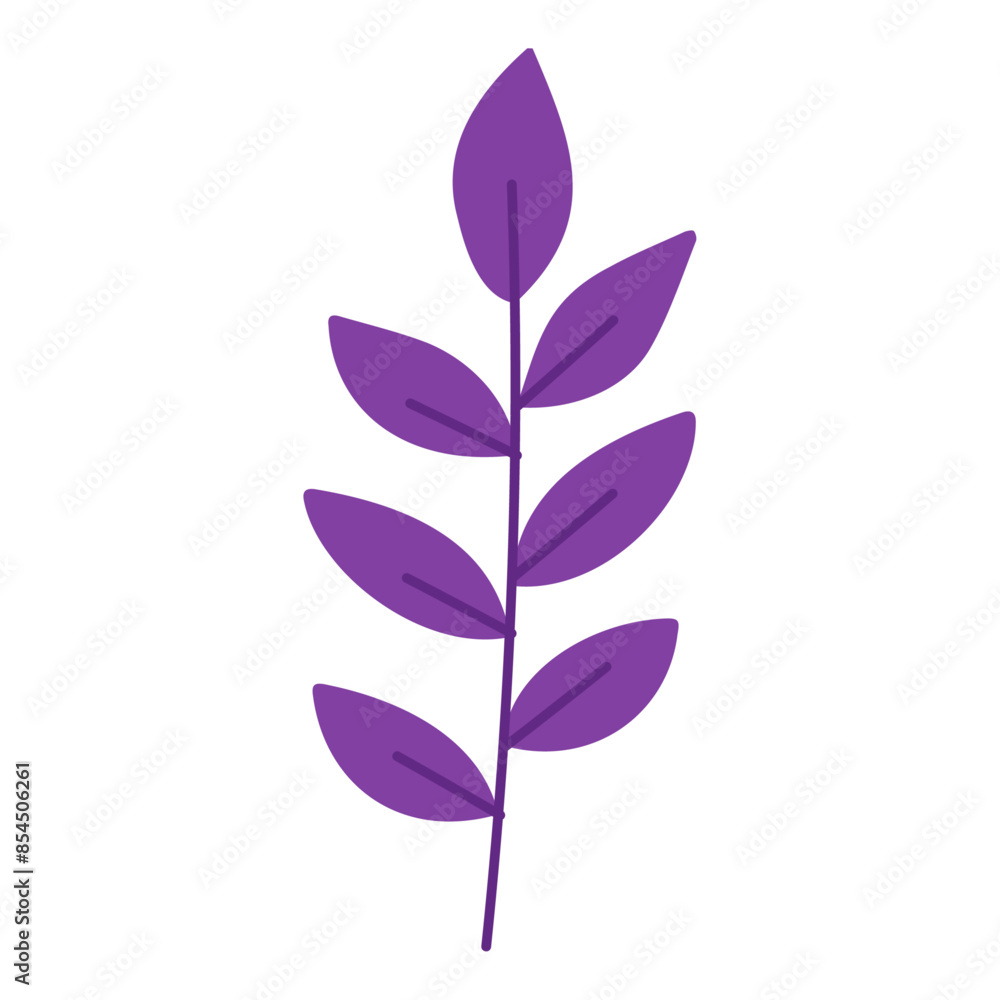 Obraz premium Hand drawn Monochromatic tropical leave on white