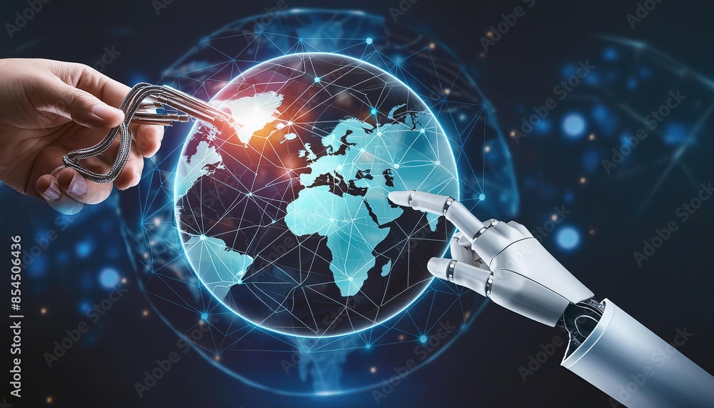 Social network concept, Blockchain technology Map of the planet. World map. Global social network. Blue futuristic background with planet Earth. Internet and technology. Social network concept, Blockchain technology Map of the planet. World map. Global social network. Blue futuristic background with planet Earth. Internet and technology.