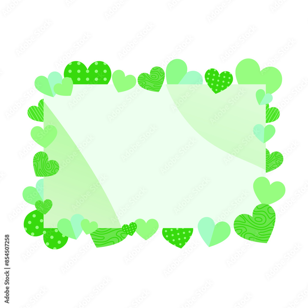 Fototapeta premium Valentines day frame, cute heart border design
