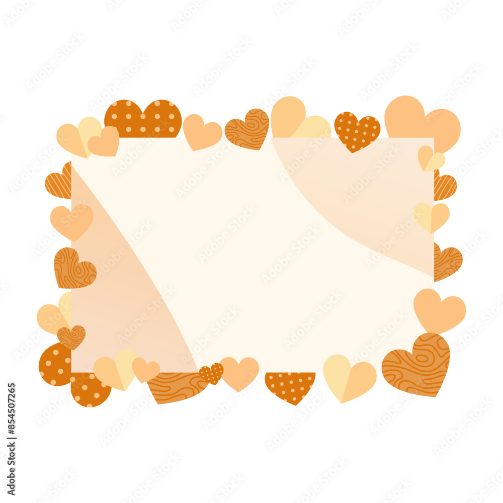 Valentines day frame, cute heart border design Valentines day frame, cute heart border design