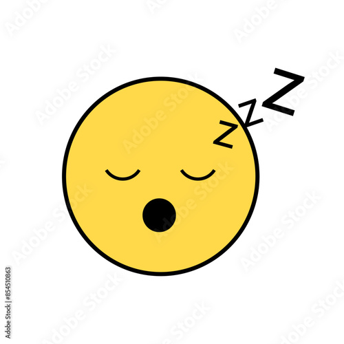 Hand drawn emoji illustration on white background