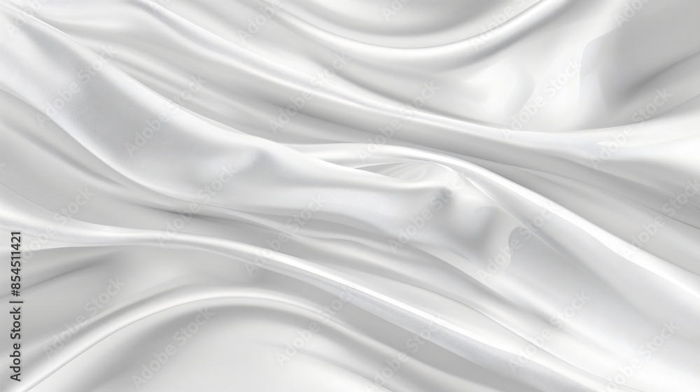 Abstract white background with smooth lines and gradients, soft light and shadow effects, elegant silver color scheme
