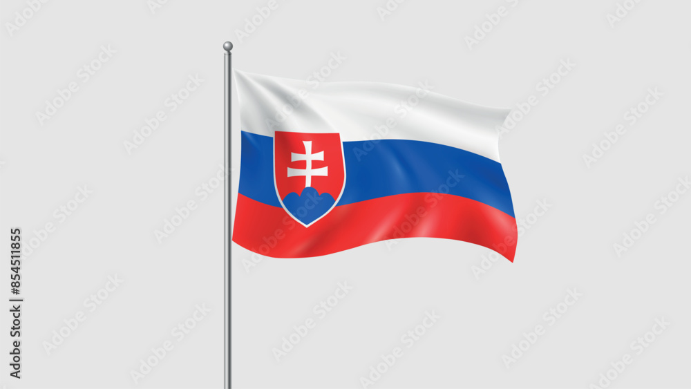 Obraz premium Waving National Flag Of Slovakia. 3D Flag Vector