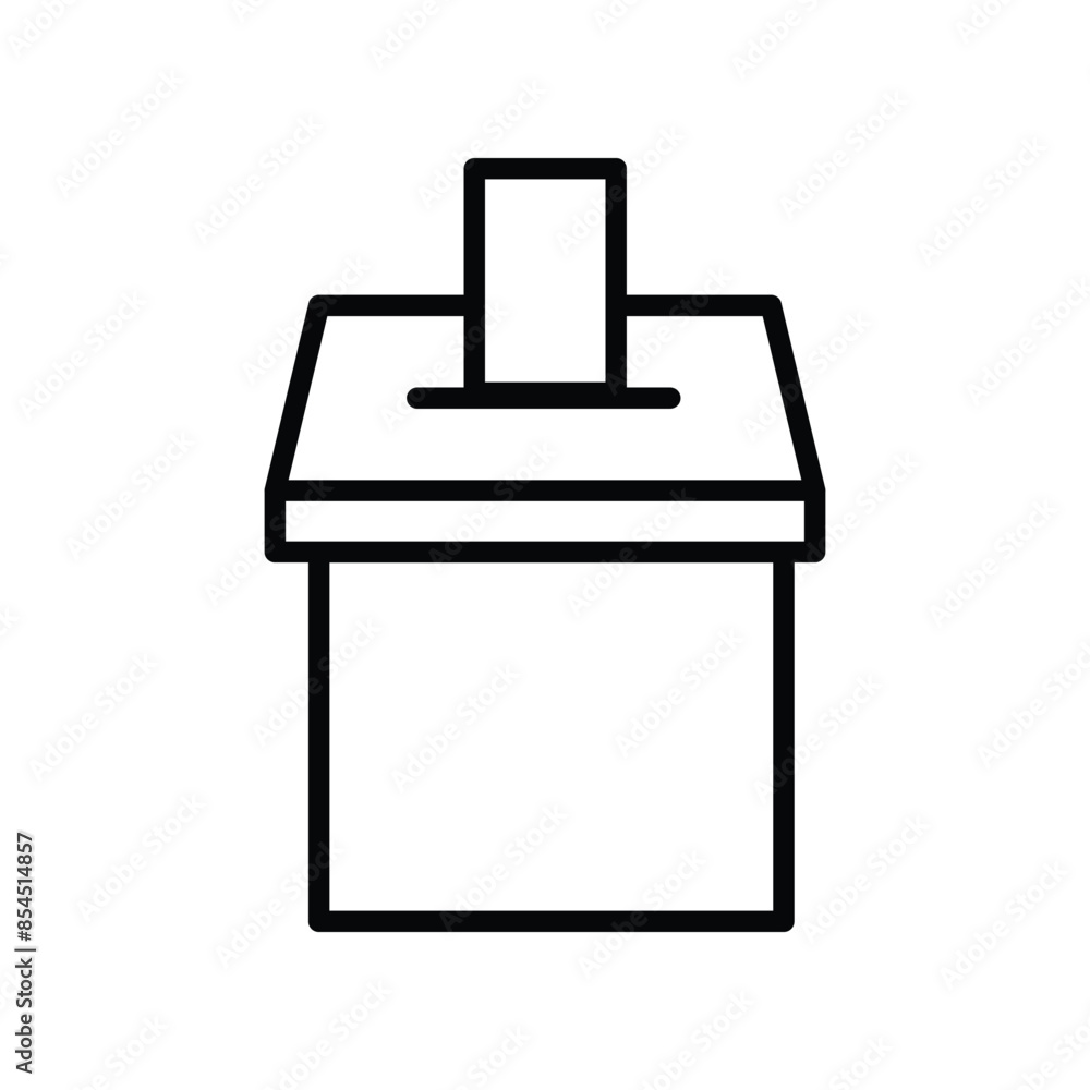 Vote box or ballot box icon isolated on white background illustration for graphic and web design. Election Vote concept icon template color editable. Vector illustration. Eps file 4. Vote box or ballot box icon isolated on white background illustration for graphic and web design. Election Vote concept icon template color editable. Vector illustration. Eps file 4.