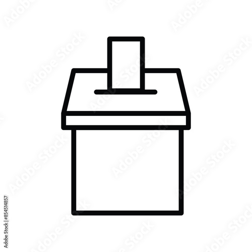 Vote box or ballot box icon isolated on white background illustration for graphic and web design. Election Vote concept icon template color editable. Vector illustration. Eps file 4.