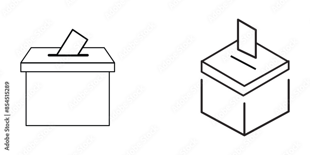 Hand voting ballot box icon, Election Vote concept, Simple line design. Vector illustration on white background. Eps file 19. Hand voting ballot box icon, Election Vote concept, Simple line design. Vector illustration on white background. Eps file 19.
