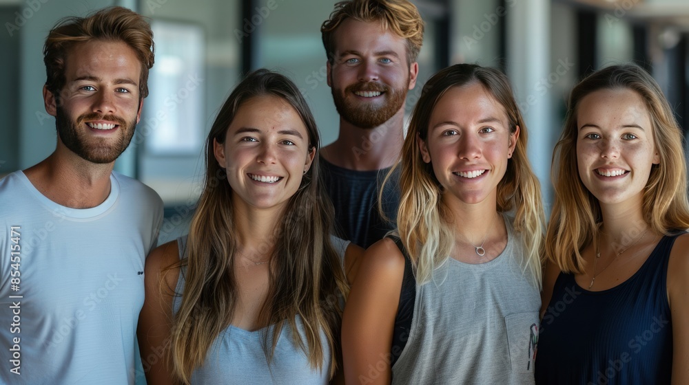 Group Portrait of Four Smiling Friends Group Portrait of Four Smiling Friends