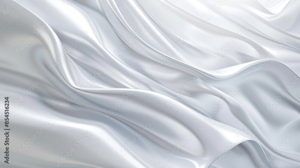 Abstract white background with smooth lines and gradients, soft light and shadow effects, elegant silver color scheme