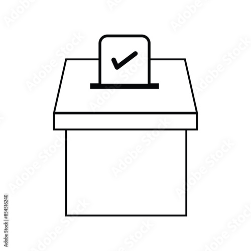 Vote box or ballot box icon isolated on white background illustration for graphic and web design. Election Vote concept icon template color editable. Vector illustration. Eps file 26.