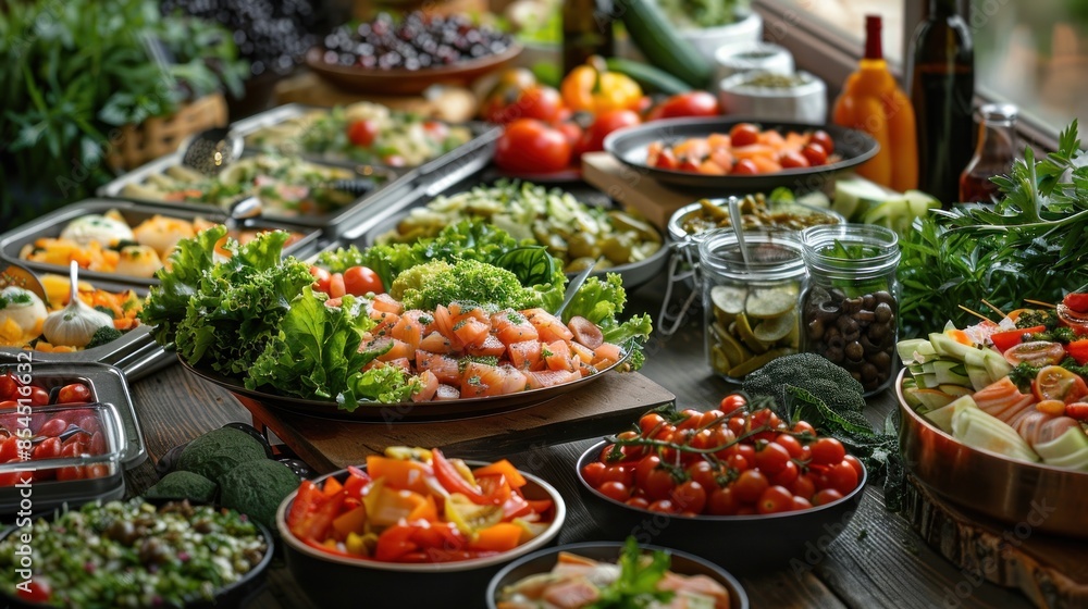 A Feast of Freshness: Colorful Dishes and a Bountiful Buffet A Feast of Freshness: Colorful Dishes and a Bountiful Buffet