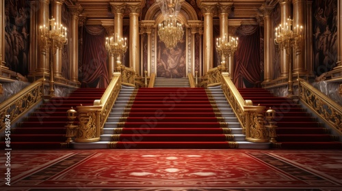 Grand Staircase in a Luxurious Palace