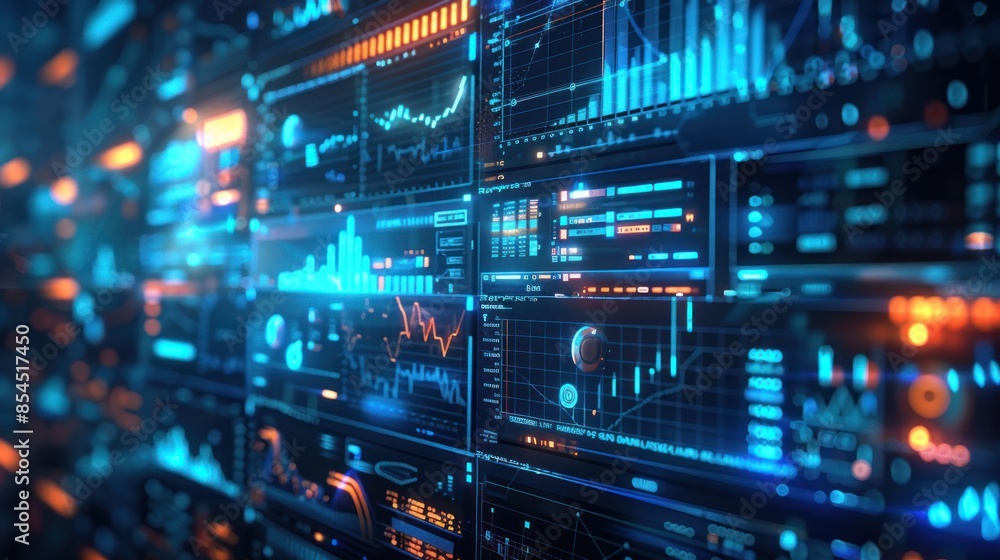 Futuristic Digital Interface with Data Visualization Futuristic Digital Interface with Data Visualization
