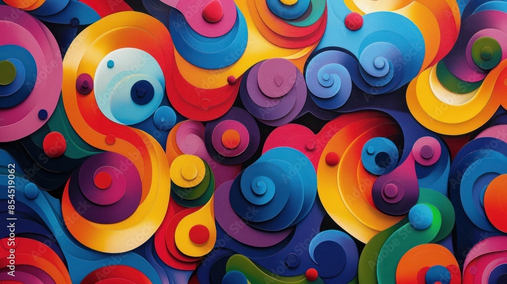 Abstract Colorful Swirls of Circles Abstract Colorful Swirls of Circles