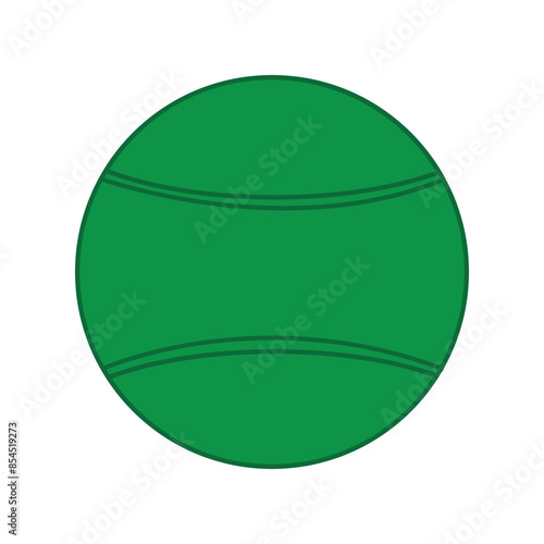 Tennis ball flat icon with isolated on white background. Simple Tennis ball in flat style, web and mobile design. Sport equipment elements vector sign symbol. Vector illustration. Eps file 81.