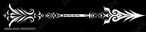 Wallpaper Mural Tribal Arrow with Minimal Spiral Ends on White Background Torontodigital.ca