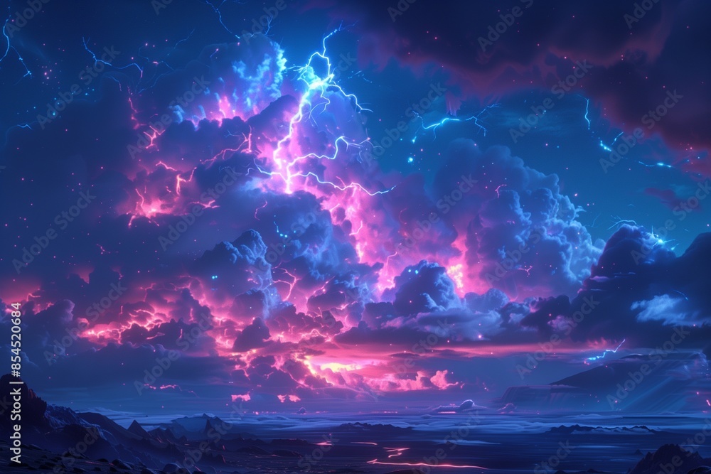 Fototapeta premium Electric lightning on the sky