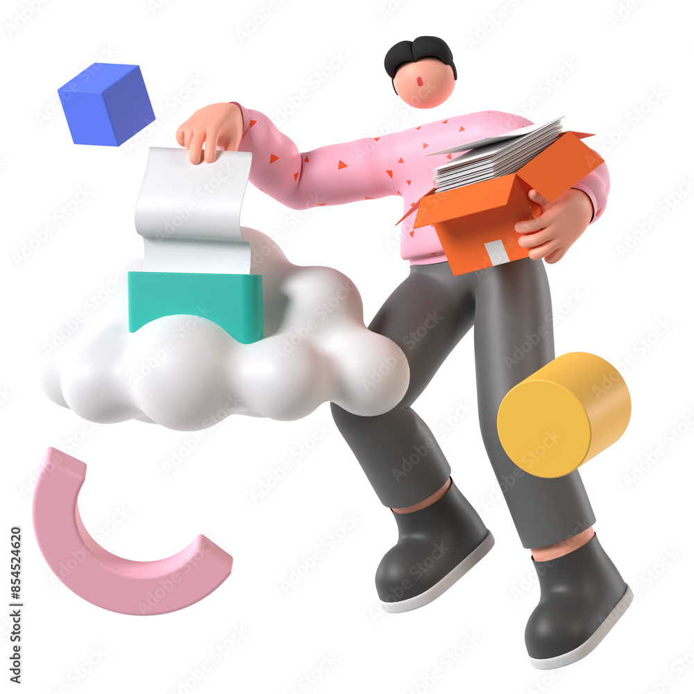 Cloud Data Project Development 3D Illustration Cloud Data Project Development 3D Illustration