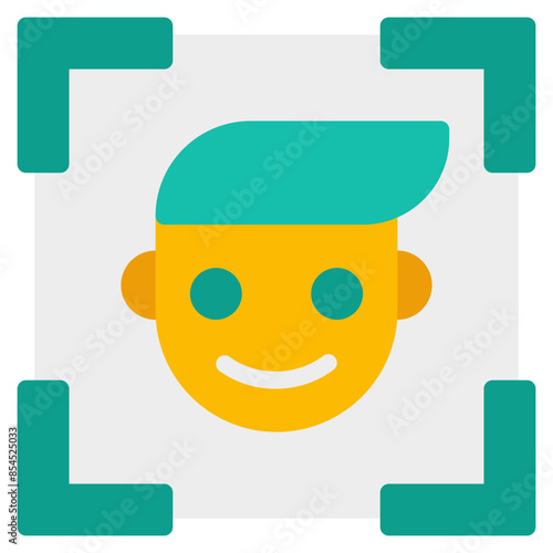 Face identification icon illustration