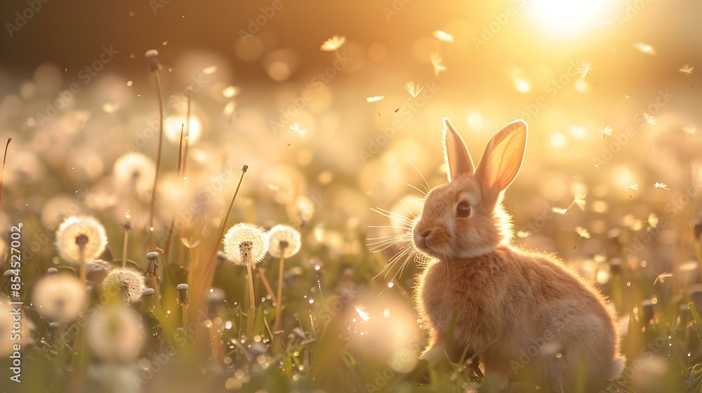 A rabbit moving quickly through a field picture A rabbit moving quickly through a field picture