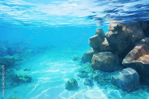 Wallpaper Mural Tropical blue ocean underwater outdoors nature. Torontodigital.ca