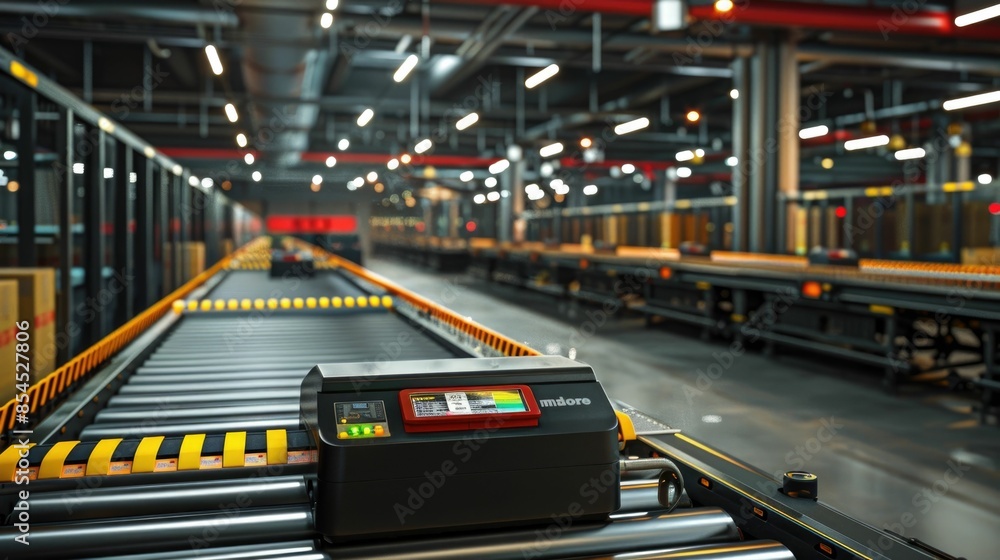 Automated Sorting Facility with Conveyor Belts and Barcode Scanners for Efficient Logistics and Package Delivery Automated Sorting Facility with Conveyor Belts and Barcode Scanners for Efficient Logistics and Package Delivery