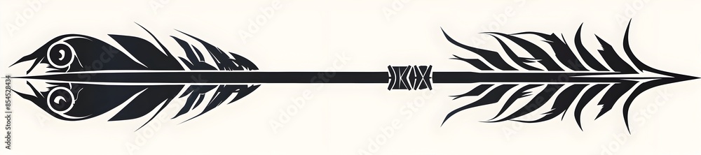 Black Tribal Spiral Arrow Minimalist Retro Graphic Design Black Tribal Spiral Arrow Minimalist Retro Graphic Design