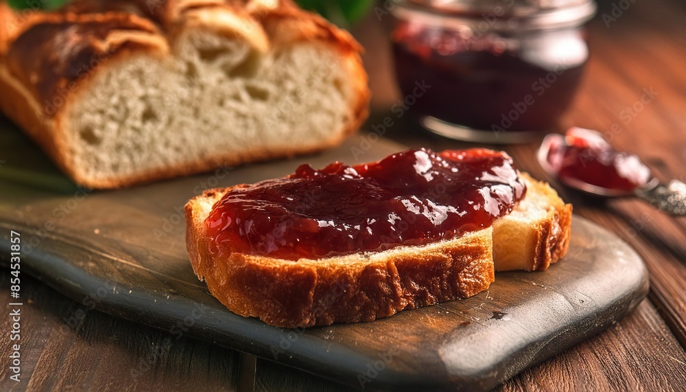 plain bread smeared with delicious jam plain bread smeared with delicious jam
