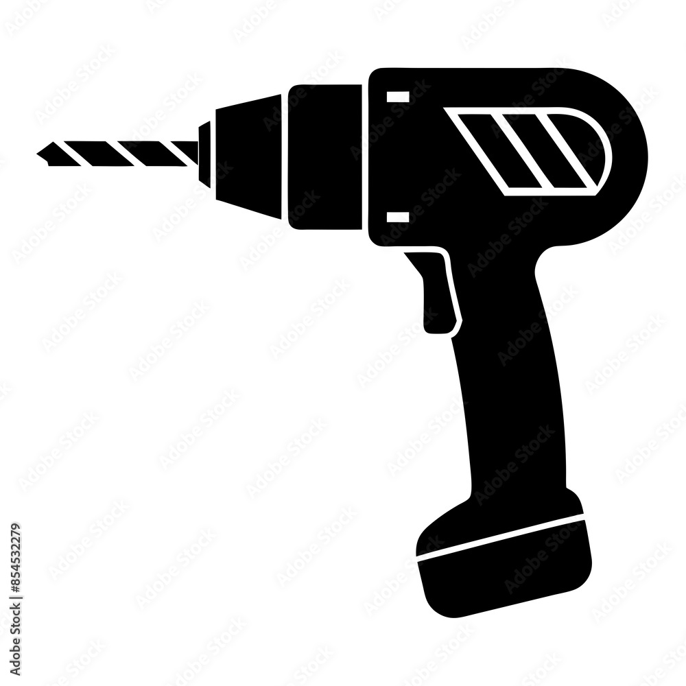 Drill silhouette vector illustration Drill silhouette vector illustration
