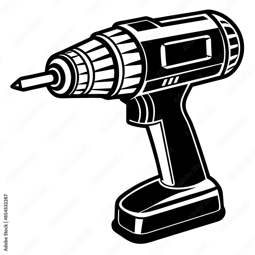 Drill silhouette vector illustration Drill silhouette vector illustration