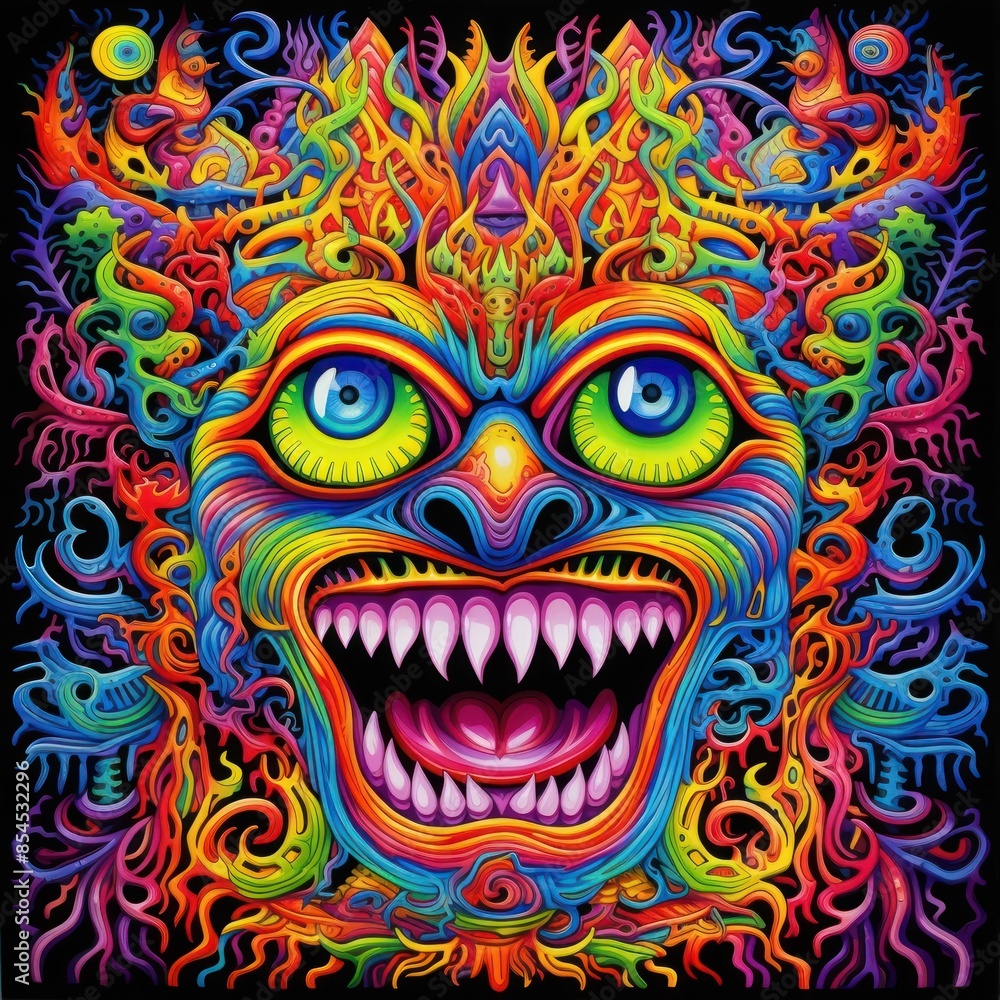 LSD blotter pattern art representation. LSD blotter pattern art representation.
