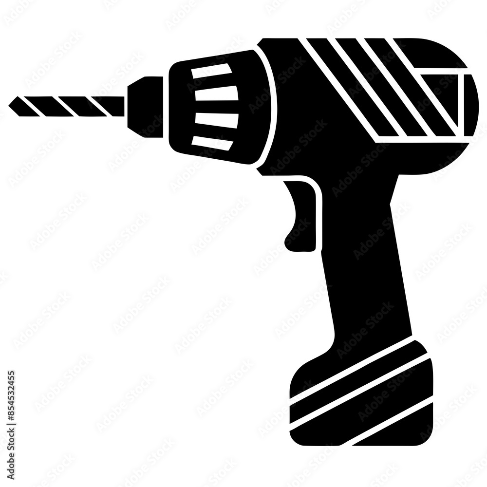 Drill silhouette vector illustration Drill silhouette vector illustration