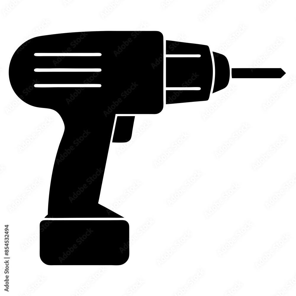 Drill silhouette vector illustration Drill silhouette vector illustration