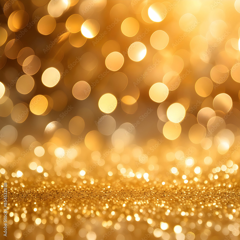 an abstract golden background with a bokeh effect, featuring shimmering, defocused glitters throughout an abstract golden background with a bokeh effect, featuring shimmering, defocused glitters throughout