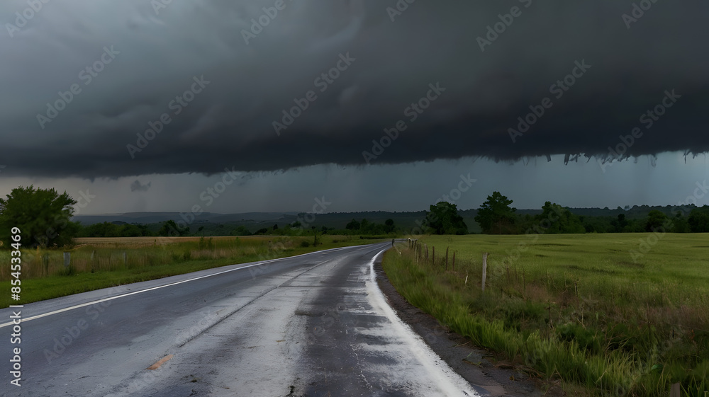 Fototapeta premium storm over the road