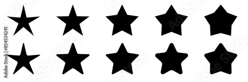 Set rating stars icon badges. Feedback customers. Rank, level of satisfaction rating. Five stars customer product rating review. 5 star rating icon. Vector illustration.
