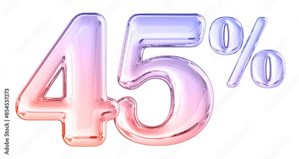 45 Percent Gradient Number 3D 45 Percent Gradient Number 3D