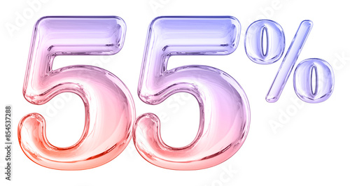 55 Percent Gradient Number 3D