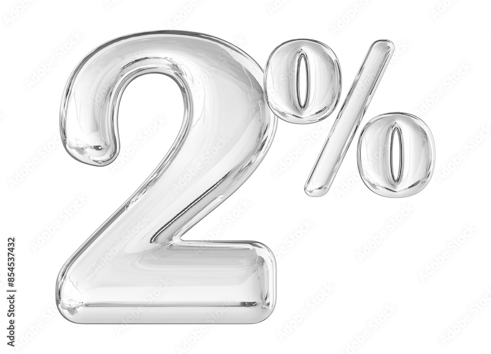2 Percent Silver Number 3D 2 Percent Silver Number 3D