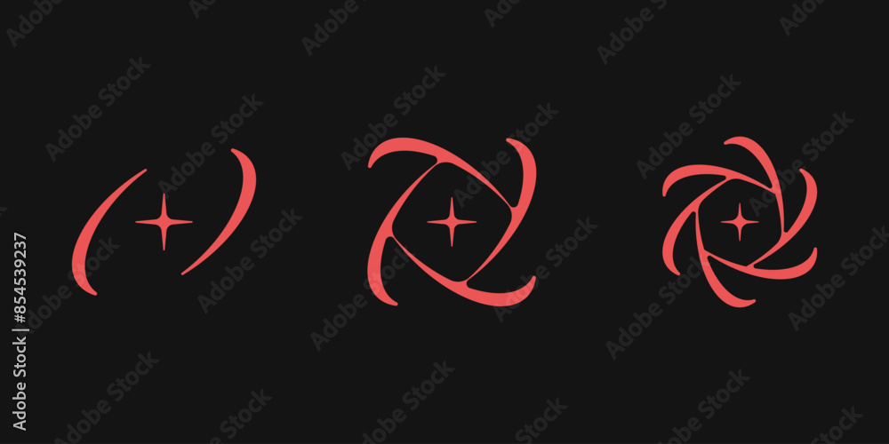 Y2K style set of galaxy shapes. Y2K retro futuristic elements for posters, flyers, banners, clothes, social media, graphic design. 2000s circle shapes. Y2K aesthetics. Vector. Y2K style set of galaxy shapes. Y2K retro futuristic elements for posters, flyers, banners, clothes, social media, graphic design. 2000s circle shapes. Y2K aesthetics. Vector.