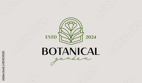 Leaf Flower Tree monoline. Universal creative premium symbol. Vector sign icon logo template. Vector illustration