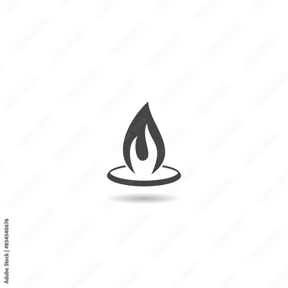 Natural Gas Flame Icon with shadow Natural Gas Flame Icon with shadow