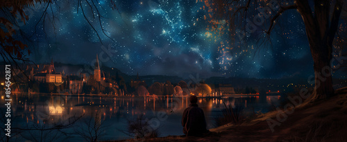 sunset over the river