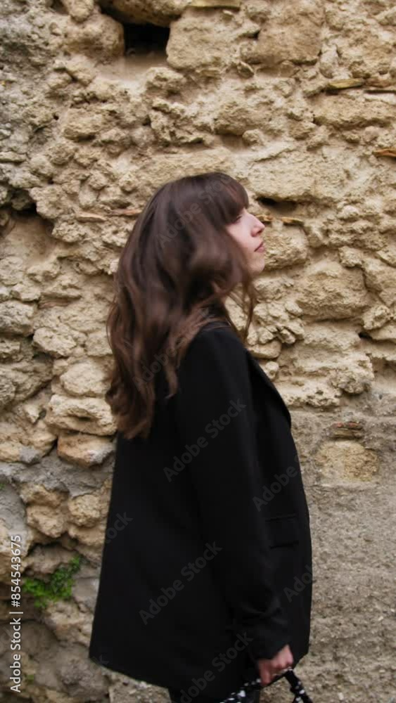 Woman Walks Through The Village Of Gerace Woman Walks Through The Village Of Gerace