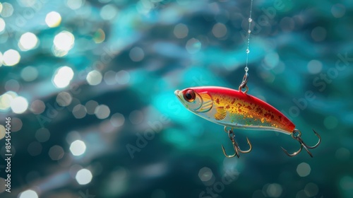 The suspended fishing lure photo