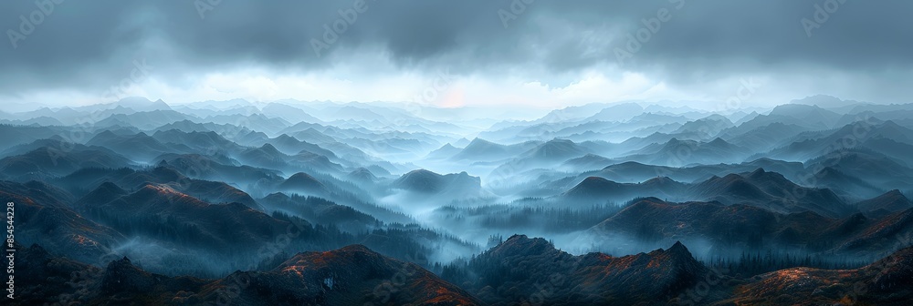 Fototapeta premium Misty Mountain Panorama
