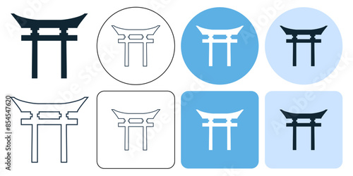 Shinto gate, Japanese religion sign icon symbol ui and ux design, glyphs and stroke line icon
