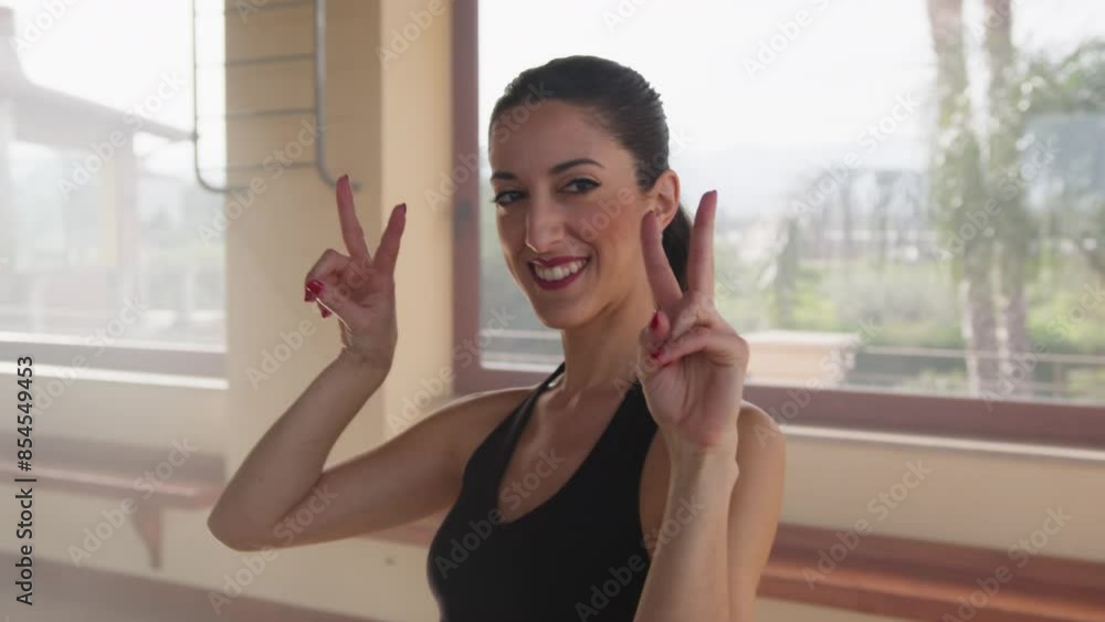 Athletic Dancer Celebrates After Her Excellent Performance Athletic Dancer Celebrates After Her Excellent Performance